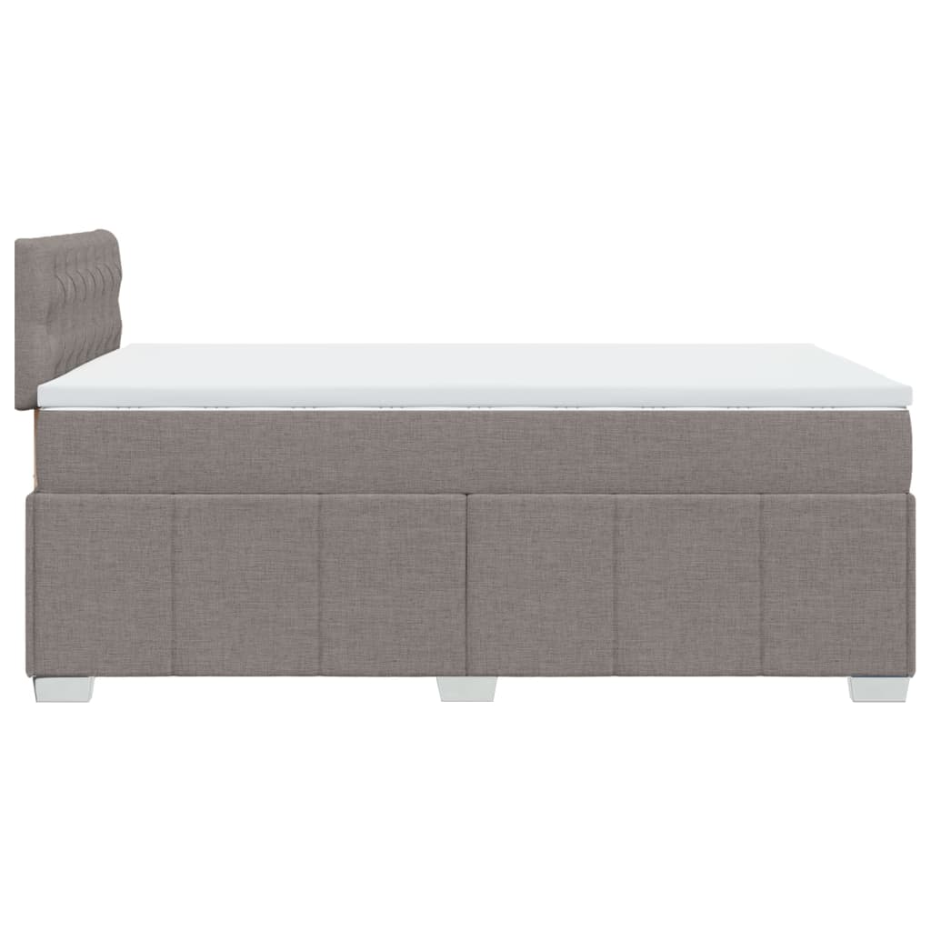 vidaXL Boxspring met matras stof taupe 120x200 cm