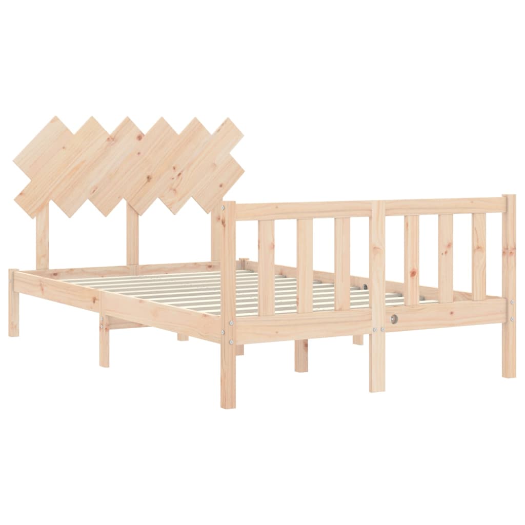 vidaXL Bedframe met hoofdbord massief hout