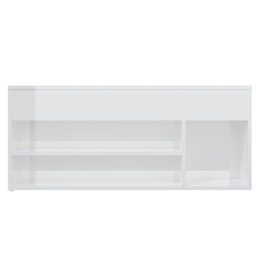 vidaXL Schoenenbank 105x30x45 cm spaanplaat hoogglans wit
