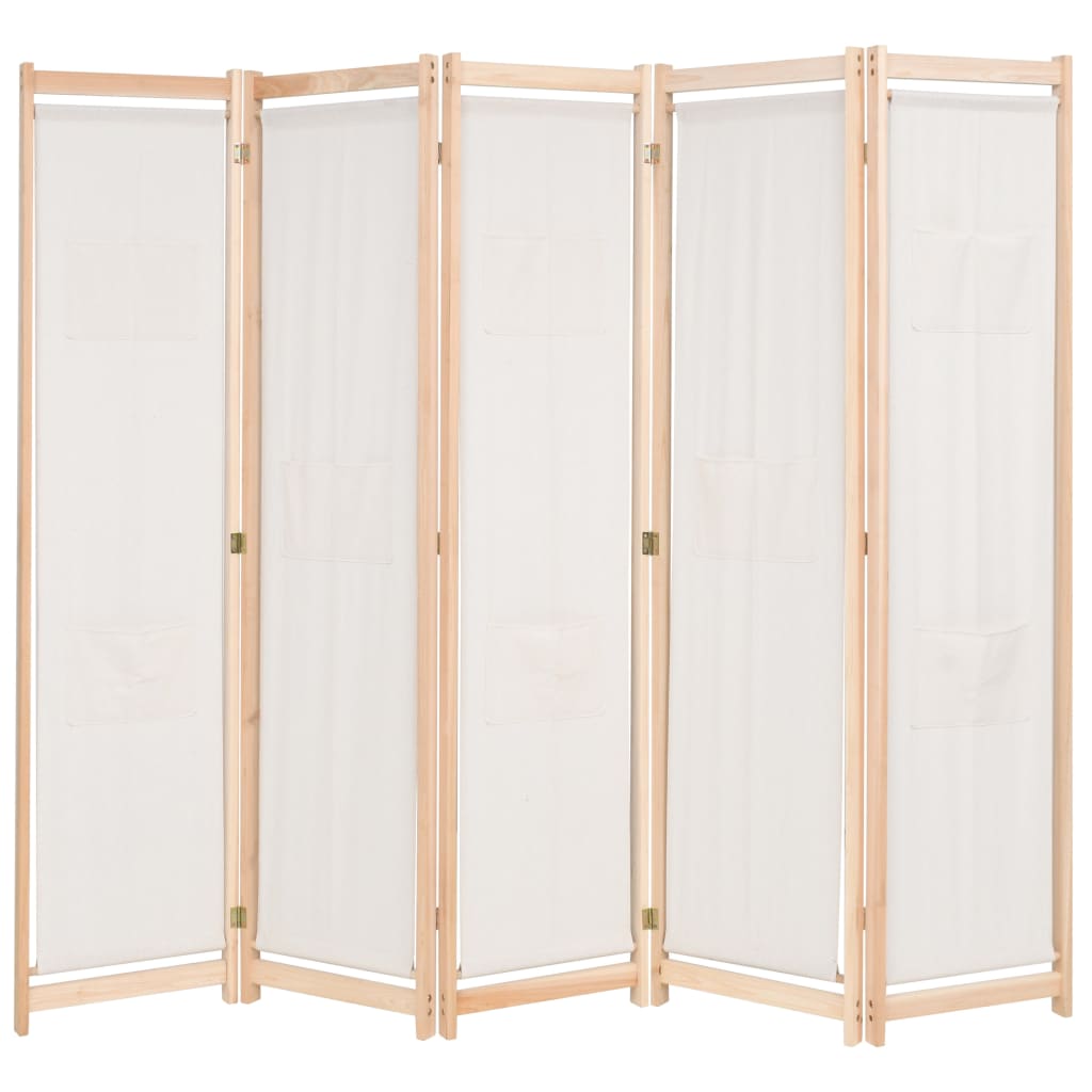 Kamerscherm met 3 panelen 120x170x4 cm stof crème
