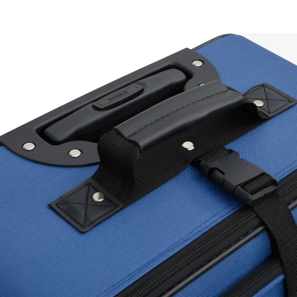 vidaXL 5-delige Kofferset stof blauw