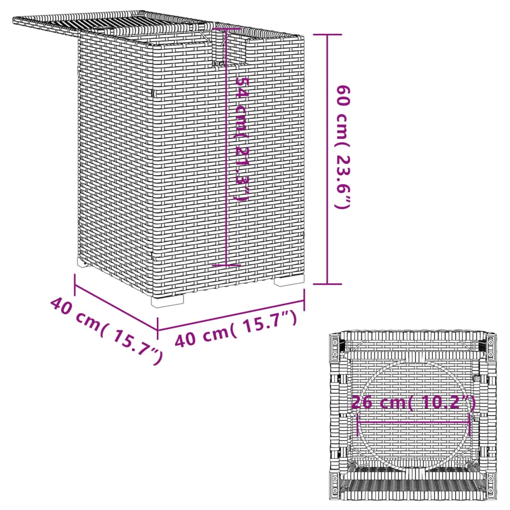 vidaXL Afdekkast voor propaangasfles 40x40x60 cm Poly Rattan beige