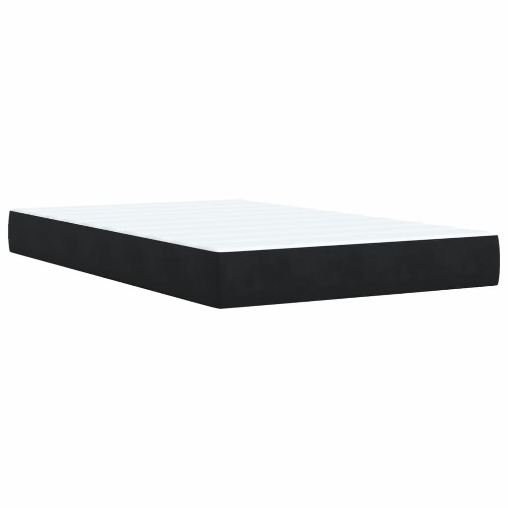 vidaXL Boxspring met matras fluweel zwart 120x190 cm