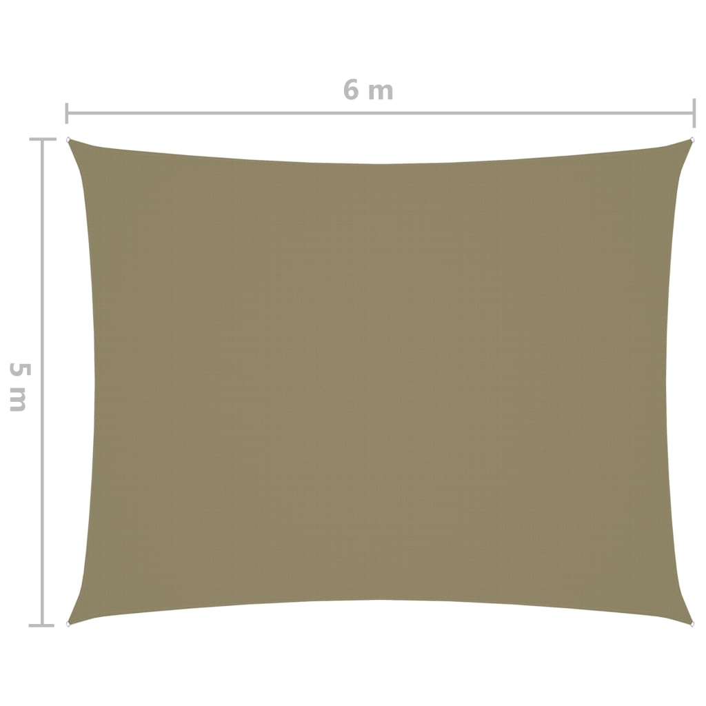 vidaXL Zonnescherm rechthoekig 5x6 m oxford stof beige