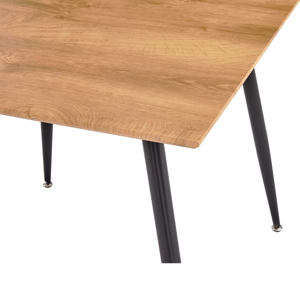 vidaXL Eettafel 80,5x80,5x73 cm MDF eikenkleurig en zwart