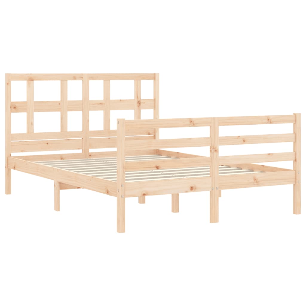 vidaXL Bedframe met hoofdbord massief hout