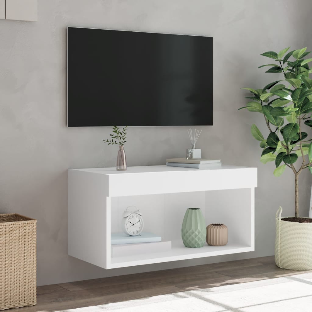 vidaXL Tv-meubel met LED-verlichting 60x30x30 cm wit