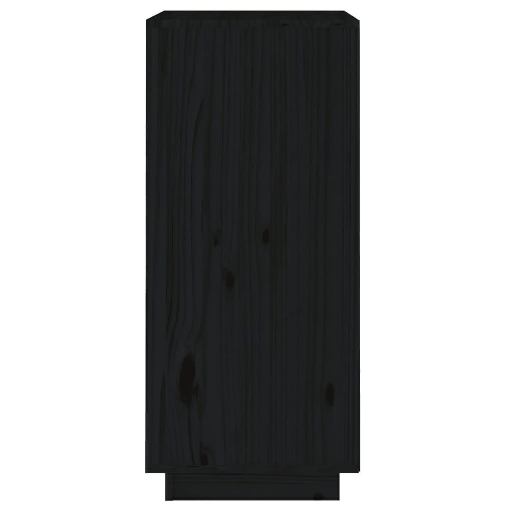 vidaXL Dressoir 38x35x80 cm massief grenenhout zwart