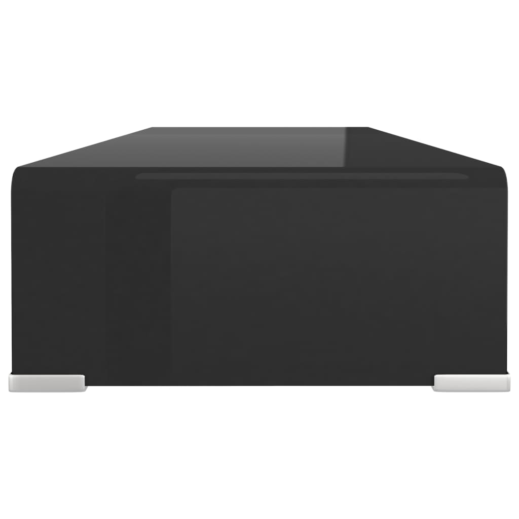 vidaXL Tv-meubel/monitorverhoger zwart 80x30x13 cm glas