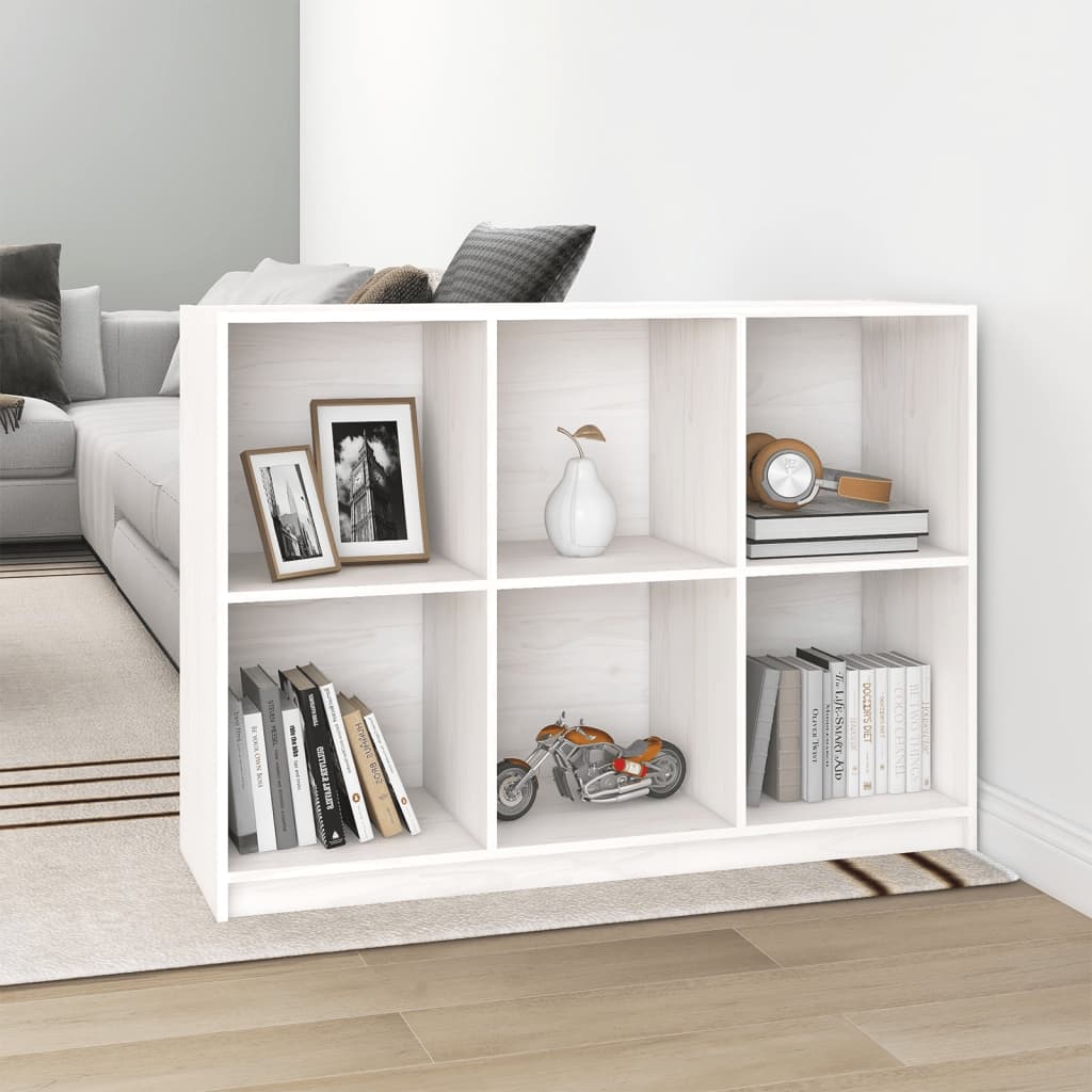 vidaXL Boekenkast 104x33x76 cm massief grenenhout wit