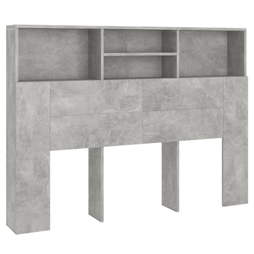 vidaXL Hoofdbordkast 140x19x103,5 cm betongrijs