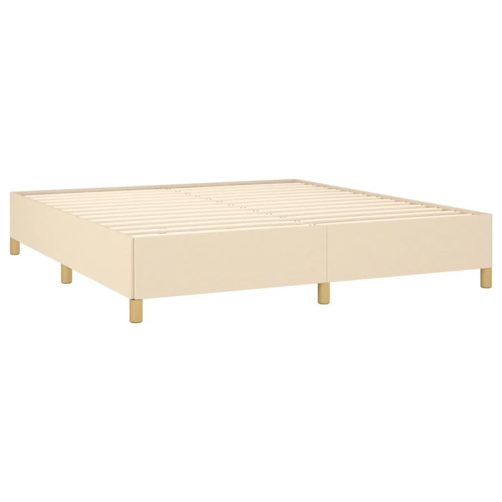 vidaXL Bedframe zonder matras stof crèmekleurig 180x200 cm