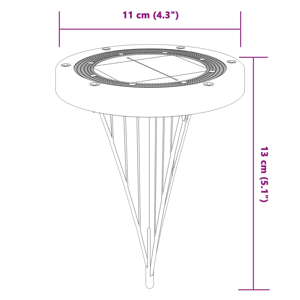 vidaXL Grondlampen 4 st solar met grondpennen warmwit