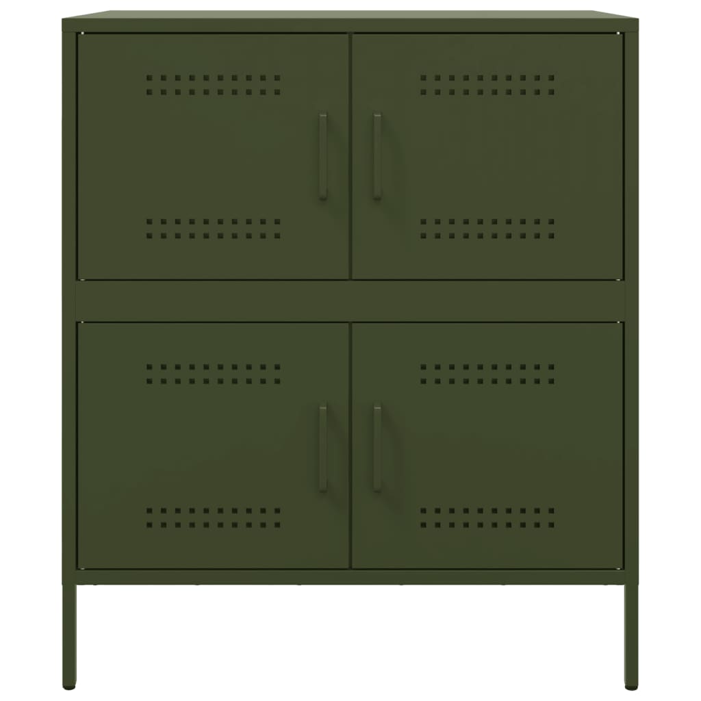 vidaXL Dressoir 68x39x79 cm staal olijfgroen