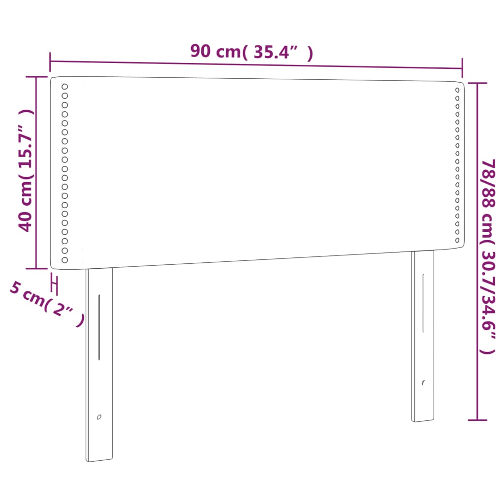 vidaXL Hoofdbord 90x5x78/88 cm stof lichtgrijs