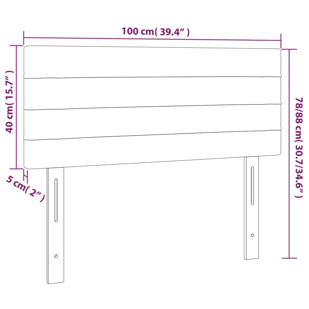 vidaXL Hoofdbord 100x5x78/88 cm stof blauw