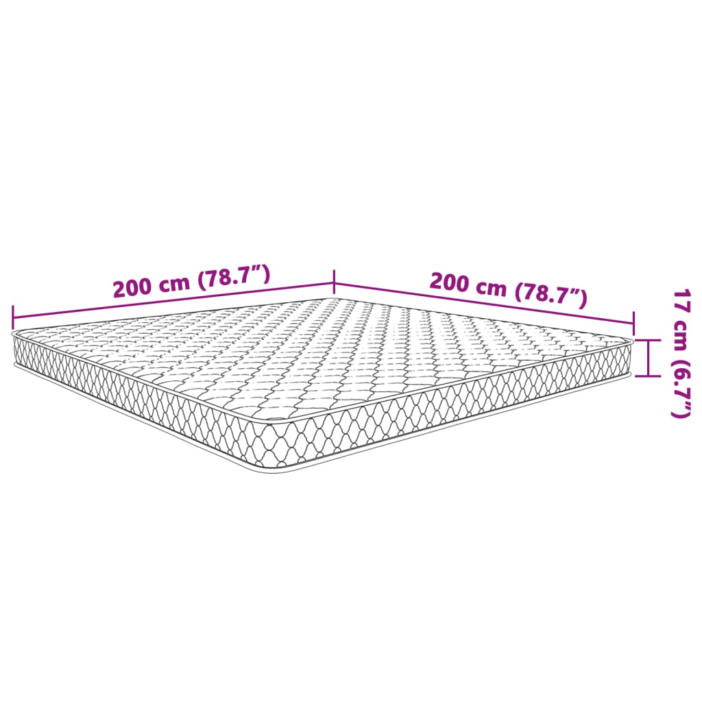 vidaXL Traagschuimmatras 200x200x17 cm wit