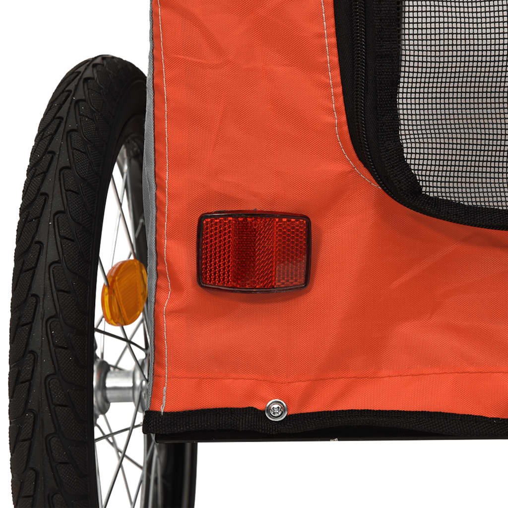 vidaXL Hondenfietstrailer oxfordstof en ijzer oranje en grijs