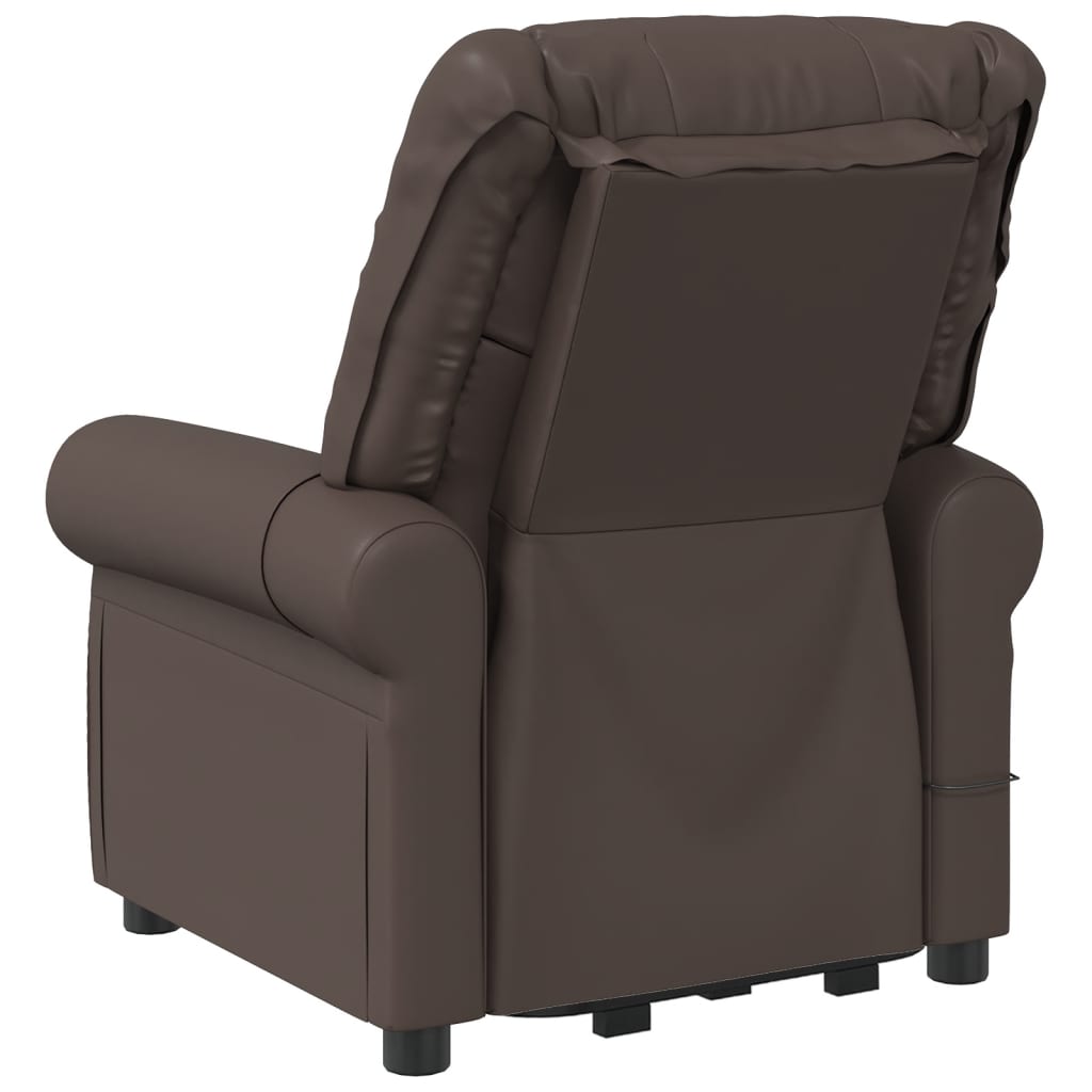 vidaXL Sta-op-stoel kunstleer glanzend bruin
