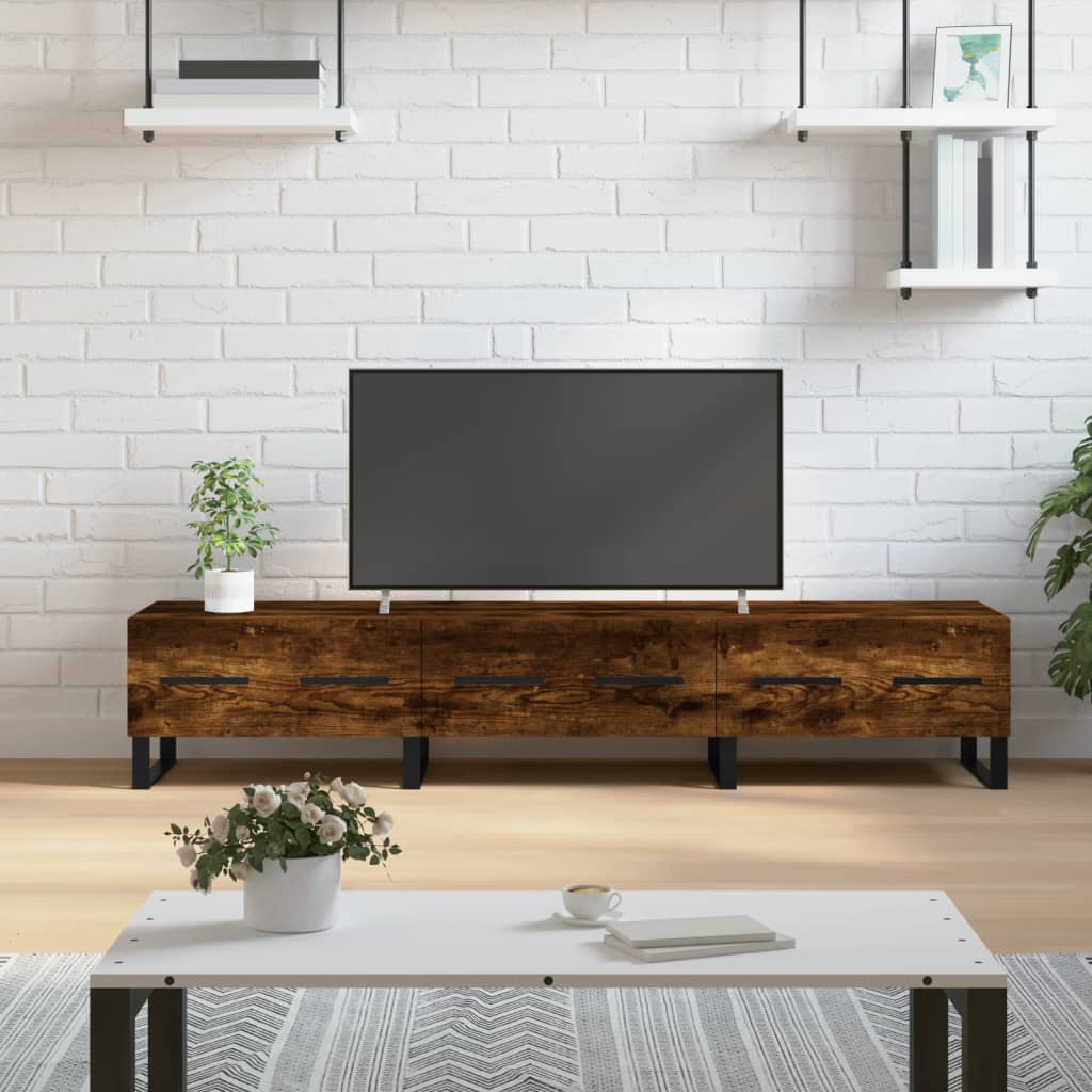 vidaXL Tv-meubel 150x36x30 cm bewerkt hout gerookt eikenkleurig