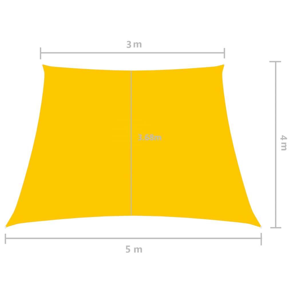 vidaXL Zonnezeil trapezium 3/5x4 m oxford stof geel