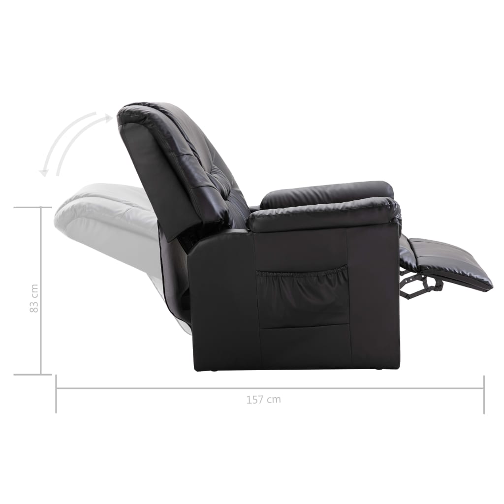 vidaXL Fauteuil verstelbaar kunstleer zwart