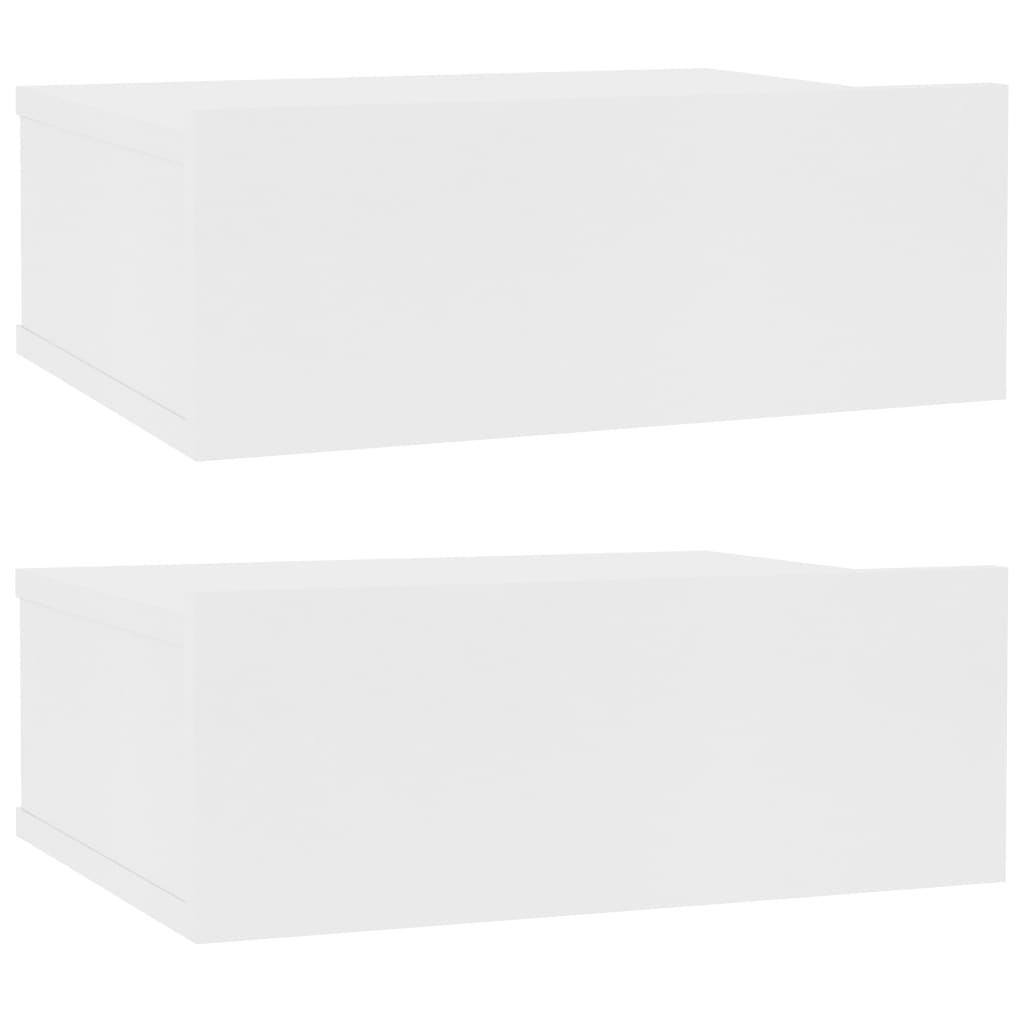 vidaXL Nachtkastjes 2 st zwevend 40x30x15 cm bewerkt hout wit