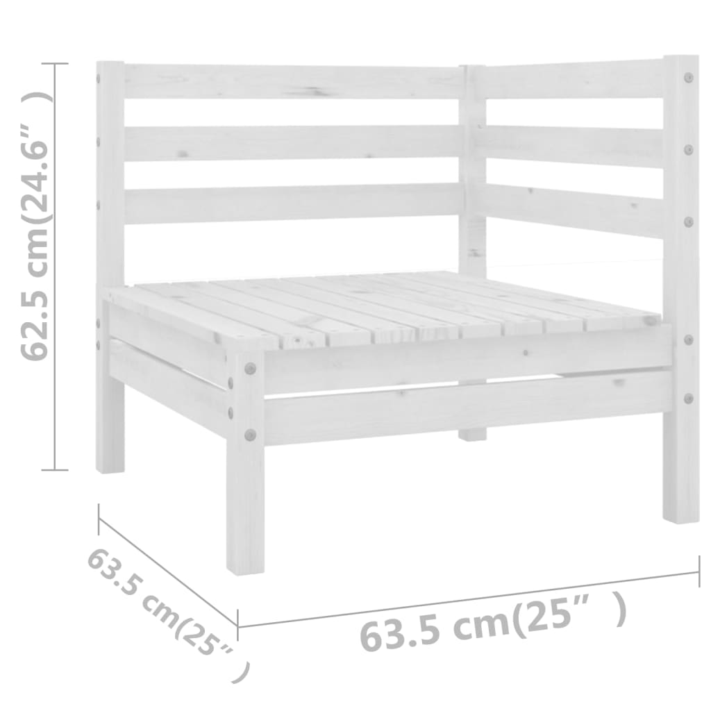 vidaXL 13-delige Loungeset massief grenenhout wit