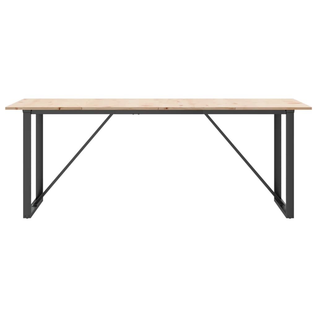 vidaXL Eettafel O-frame 200x100x75 cm massief grenenhout en gietijzer