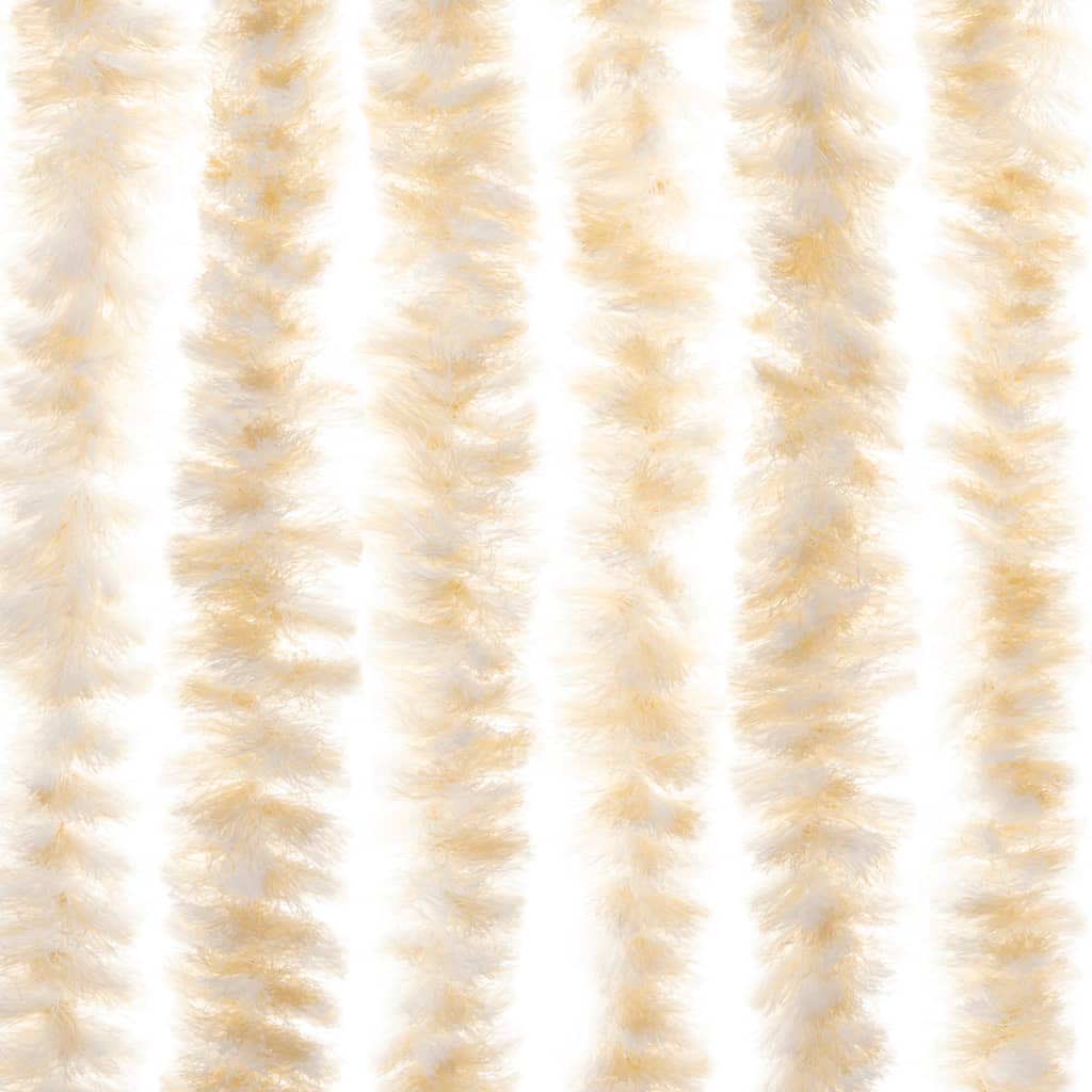 vidaXL Vliegengordijn 100x200 cm chenille beige en wit