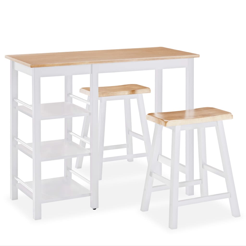 vidaXL 3-delige Barset MDF wit