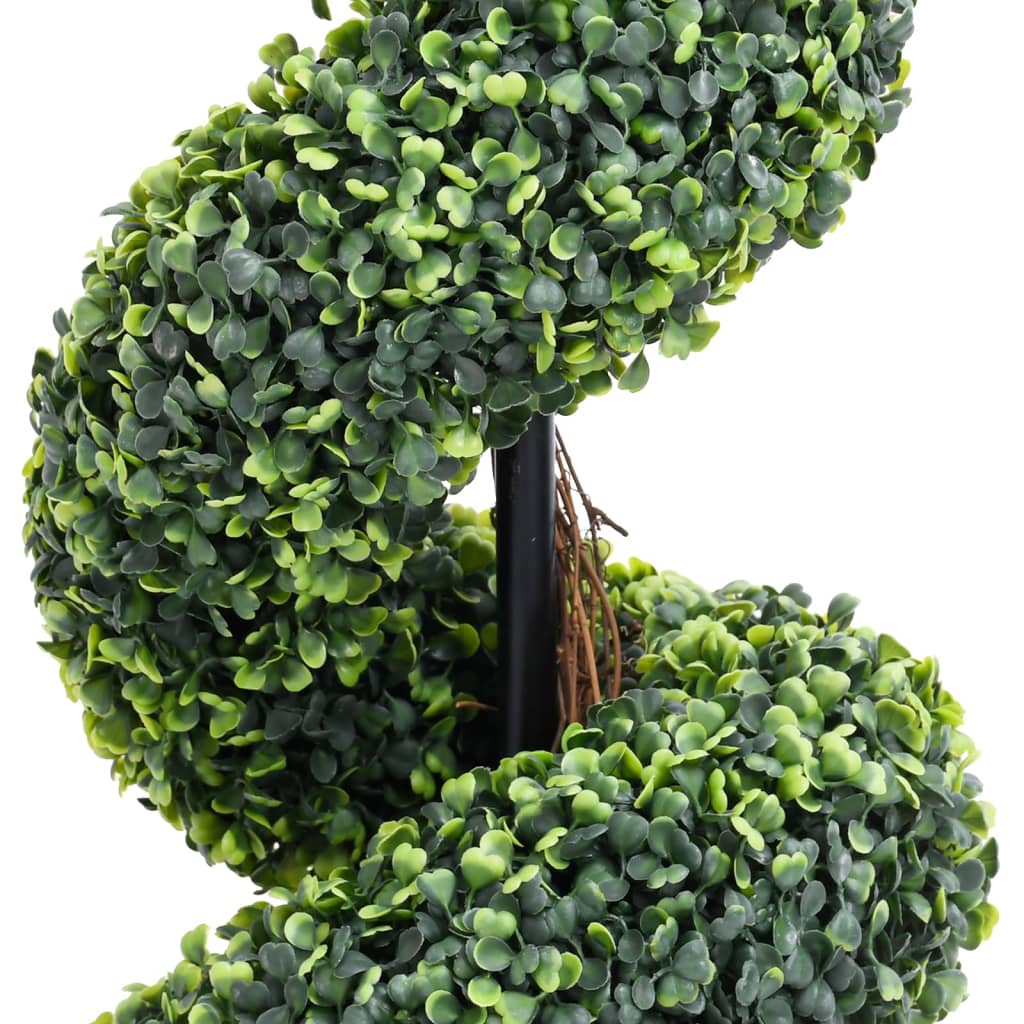vidaXL Kunstplant met pot buxus spiraal 117 cm groen