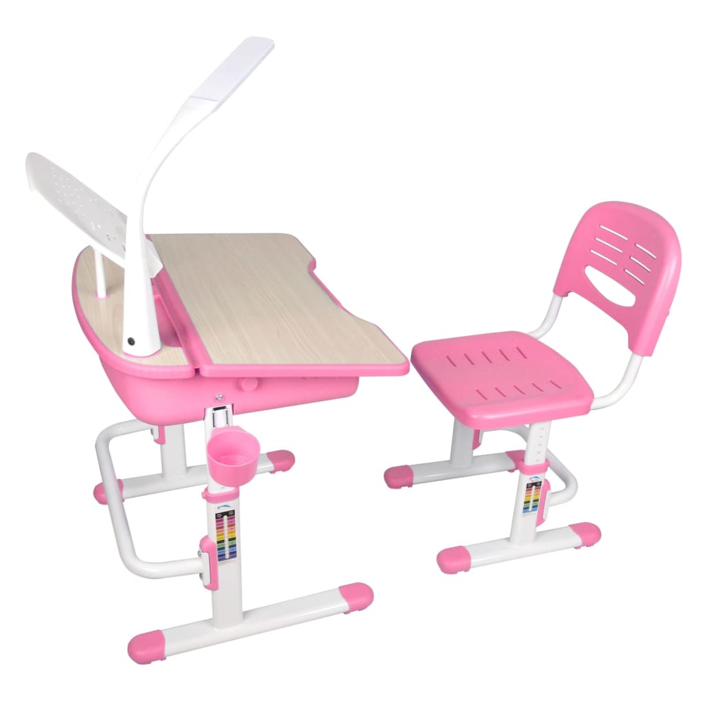 Vipack Kinderbureau verstelbaar Comfortline 301 met stoel roze en wit kopen | vidaXL.be