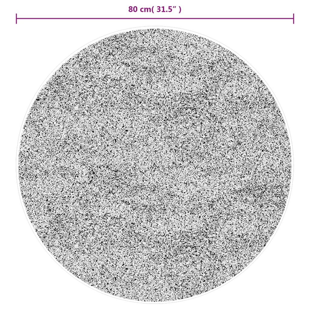 vidaXL Vloerkleed ISTAN hoogpolig glanzend Ø 80 cm antracietkleurig