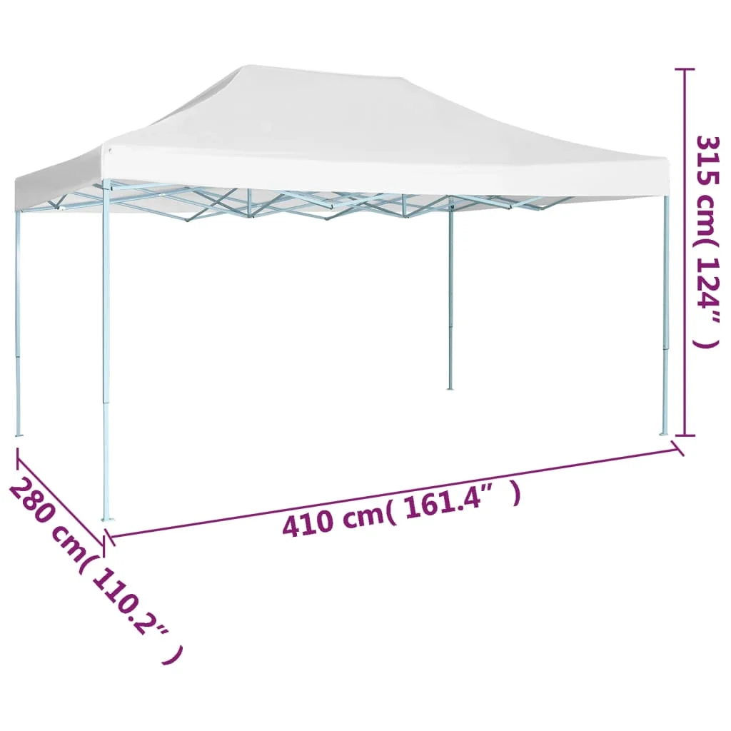 vidaXL Partytent inklapbaar 3x4 m staal wit