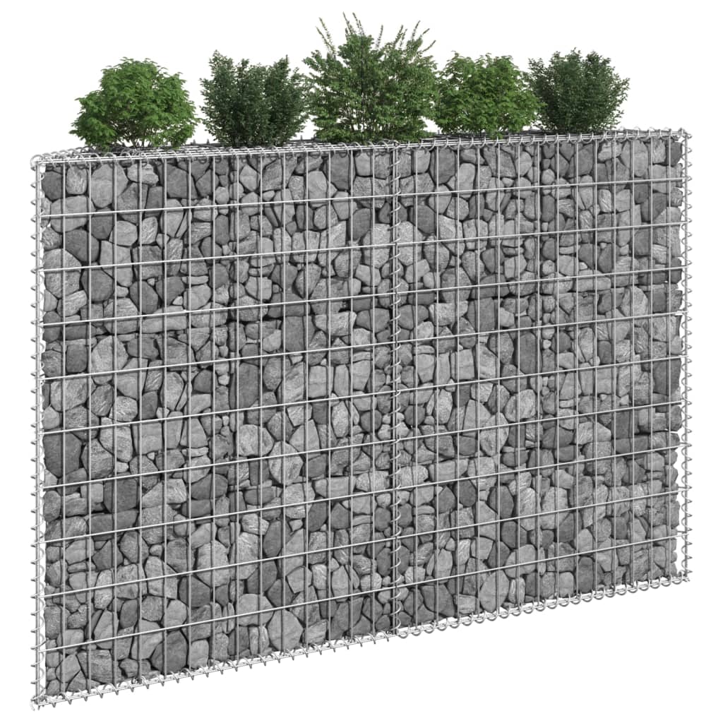 vidaXL Gabion plantenbak trapezium 150x20x100 cm gegalvaniseerd staal