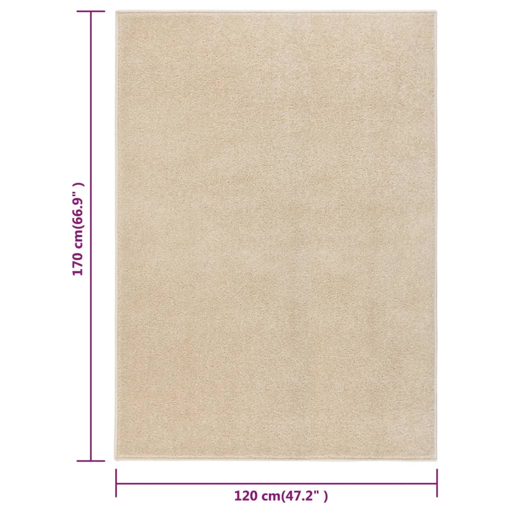 vidaXL Vloerkleed kortpolig 120x170 cm beige