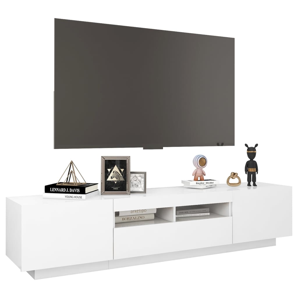 vidaXL Tv-meubel met LED-verlichting 180x35x40 cm wit