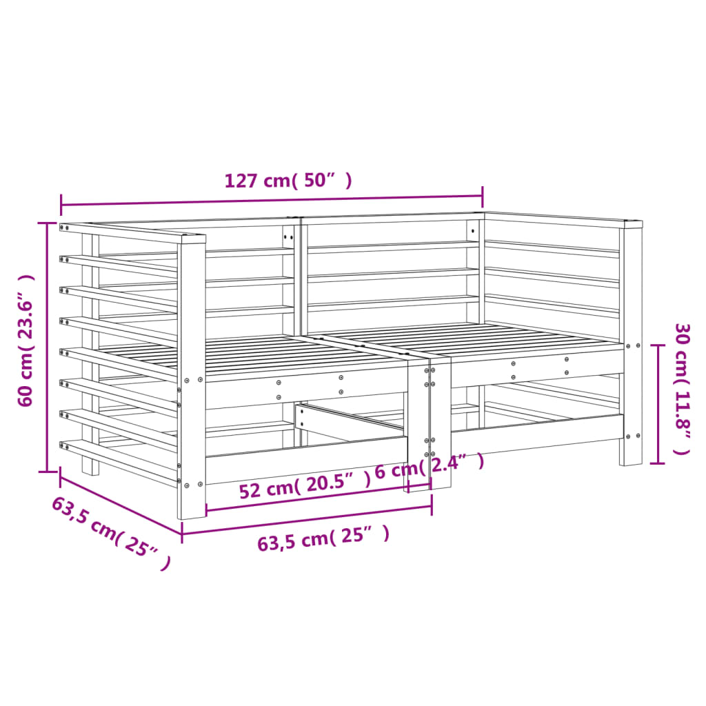 vidaXL Tuinhoekbanken 2 st massief grenenhout grijs