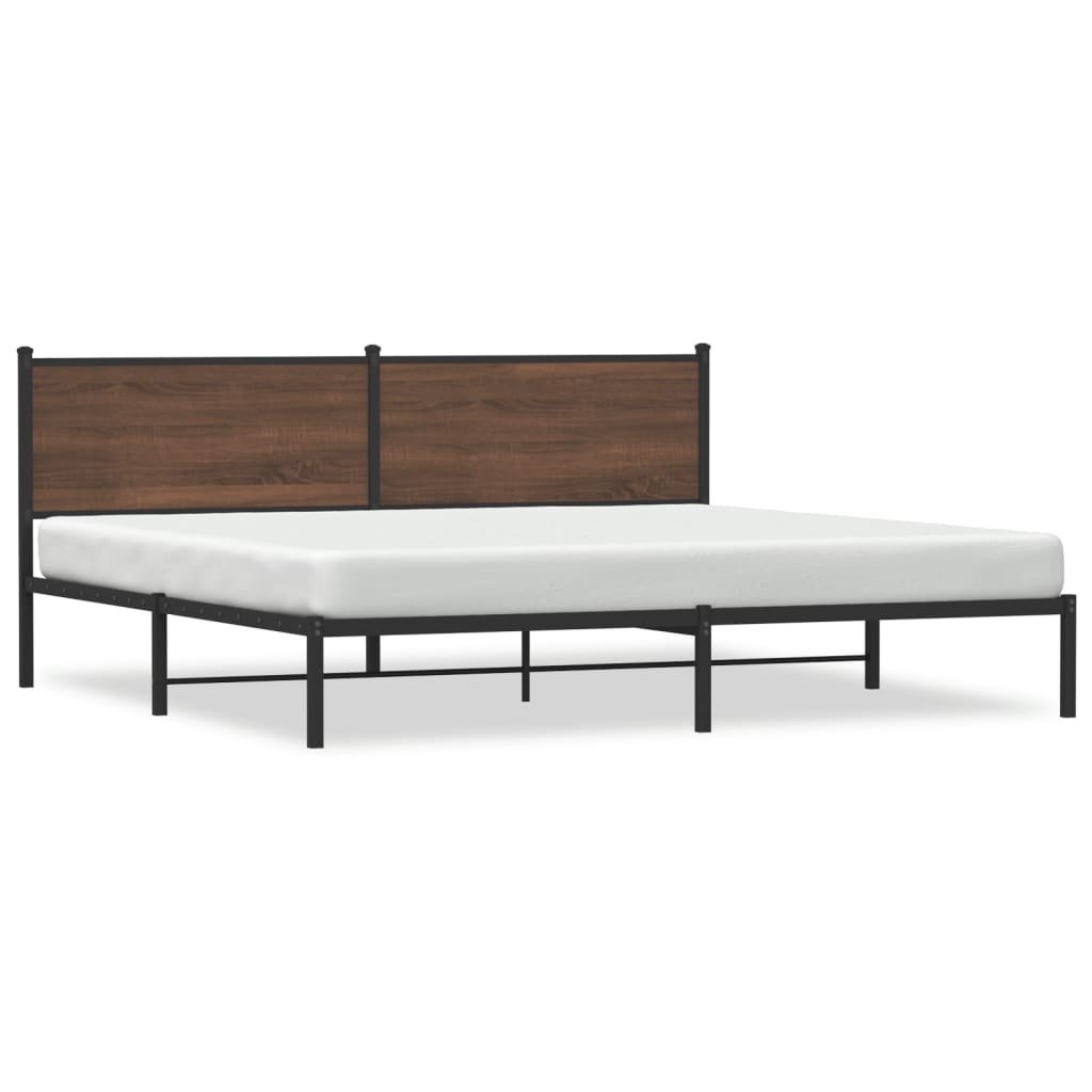 vidaXL Bedframe zonder matras metaal bruin eikenkleur 193x203 cm