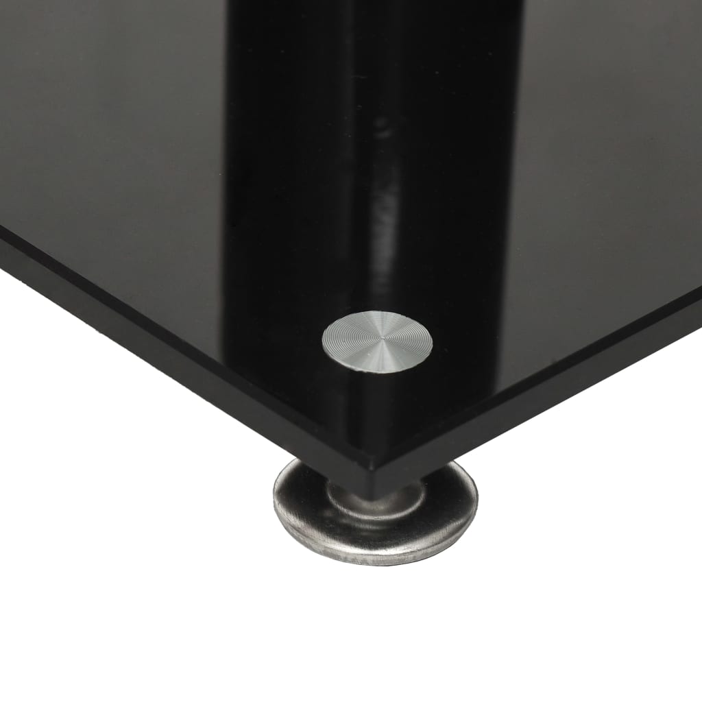 vidaXL Luidsprekerstandaards 2 st 1 pijler gehard glas zwart en zilver