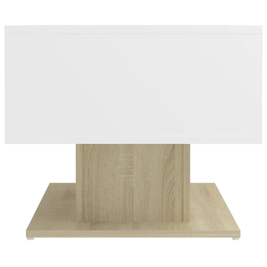 vidaXL Salontafel 103,5x50x44,5 cm bewerkt hout wit en sonoma eiken
