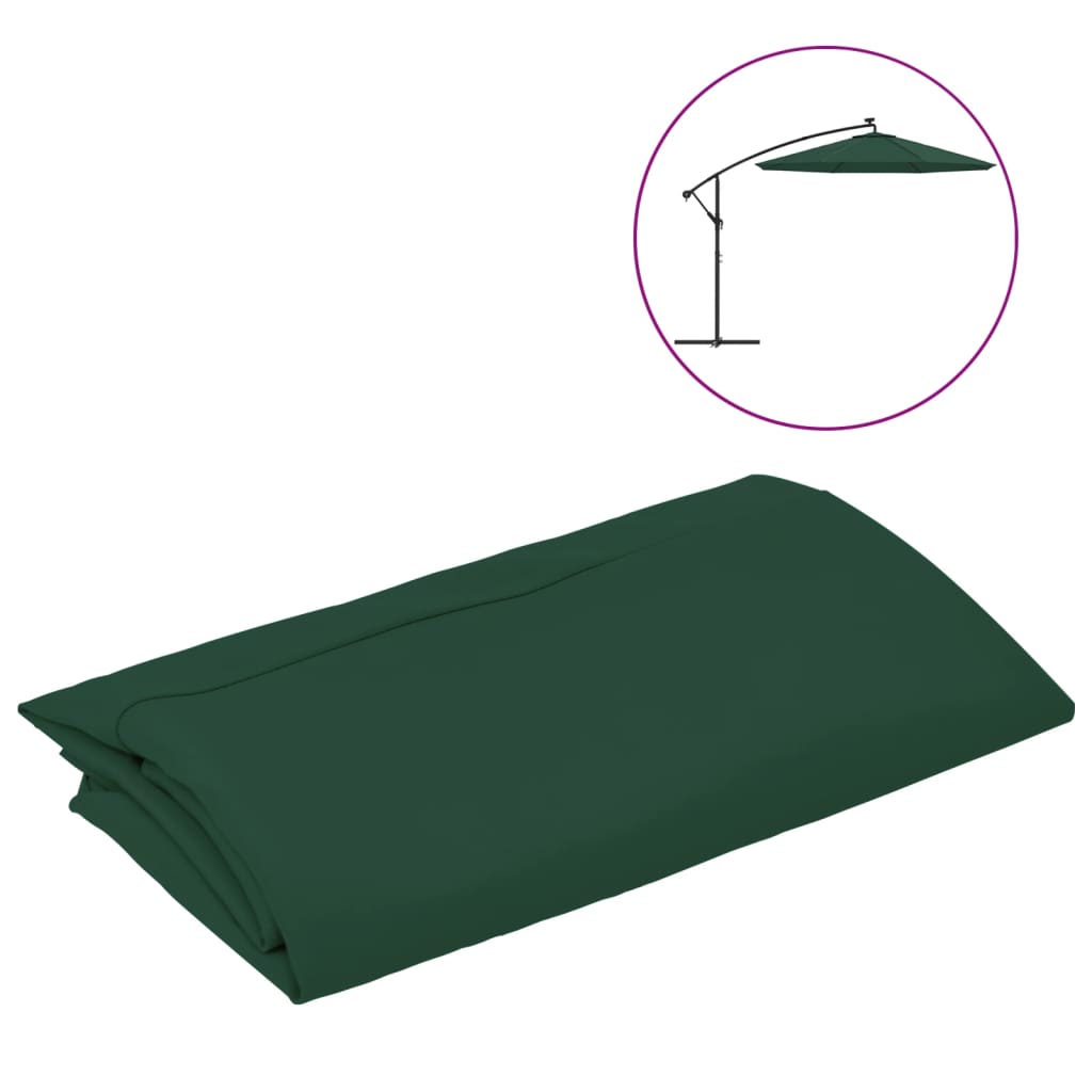 vidaXL Vervangingsdoek voor zweefparasol 300 cm groen