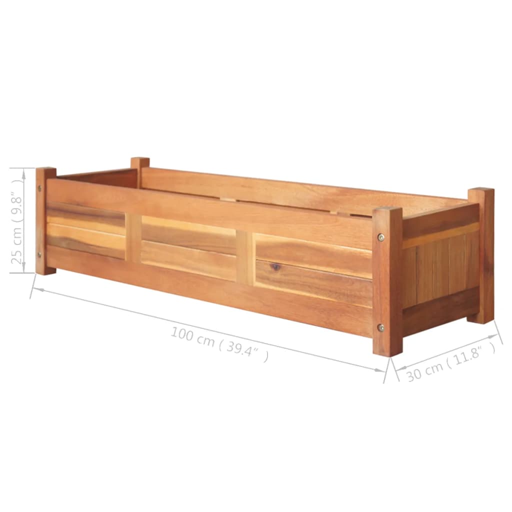 vidaXL Plantenbakken verhoogd 2 st 100x30x25 cm acaciahout