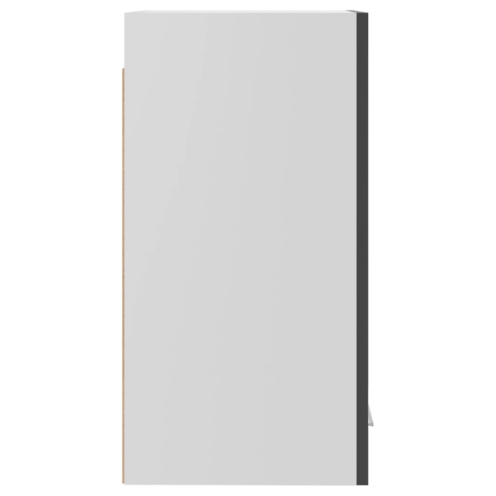 vidaXL Hangkast 29,5x31x60 cm bewerkt hout hoogglans grijs
