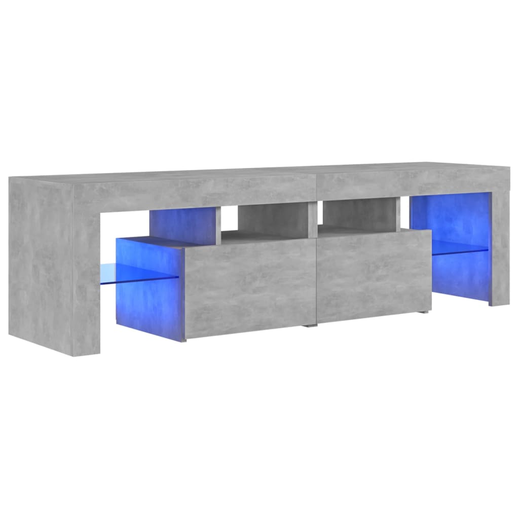 vidaXL Tv-meubel met LED-verlichting 140x36,5x40 cm betongrijs