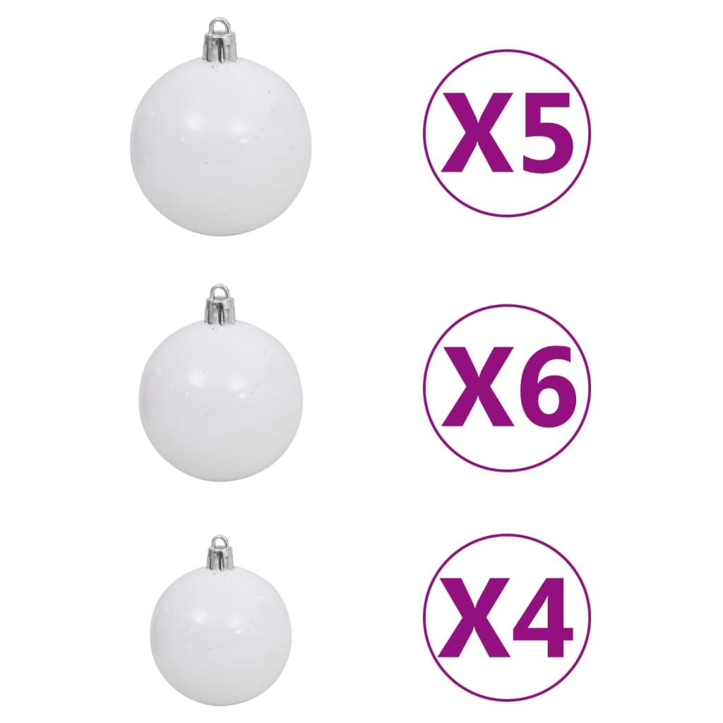 vidaXL Kerstslinger met LED's en kerstballen 5 m PVC groen