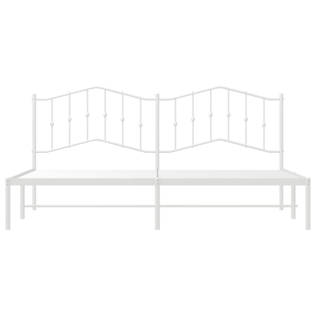 vidaXL Bedframe met hoofdbord metaal wit 193x203 cm