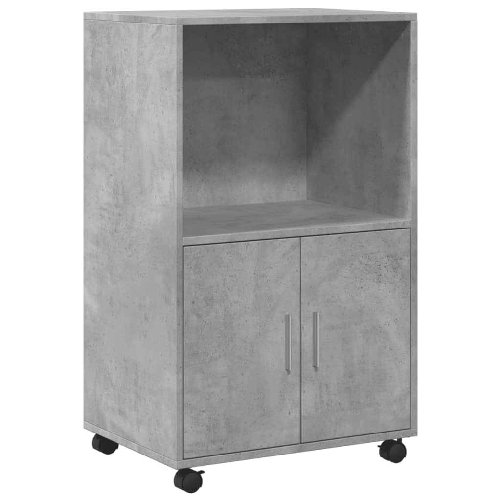 vidaXL Rolkast 55x40x91 cm bewerkt hout betongrijs, rolkastje, rolkast