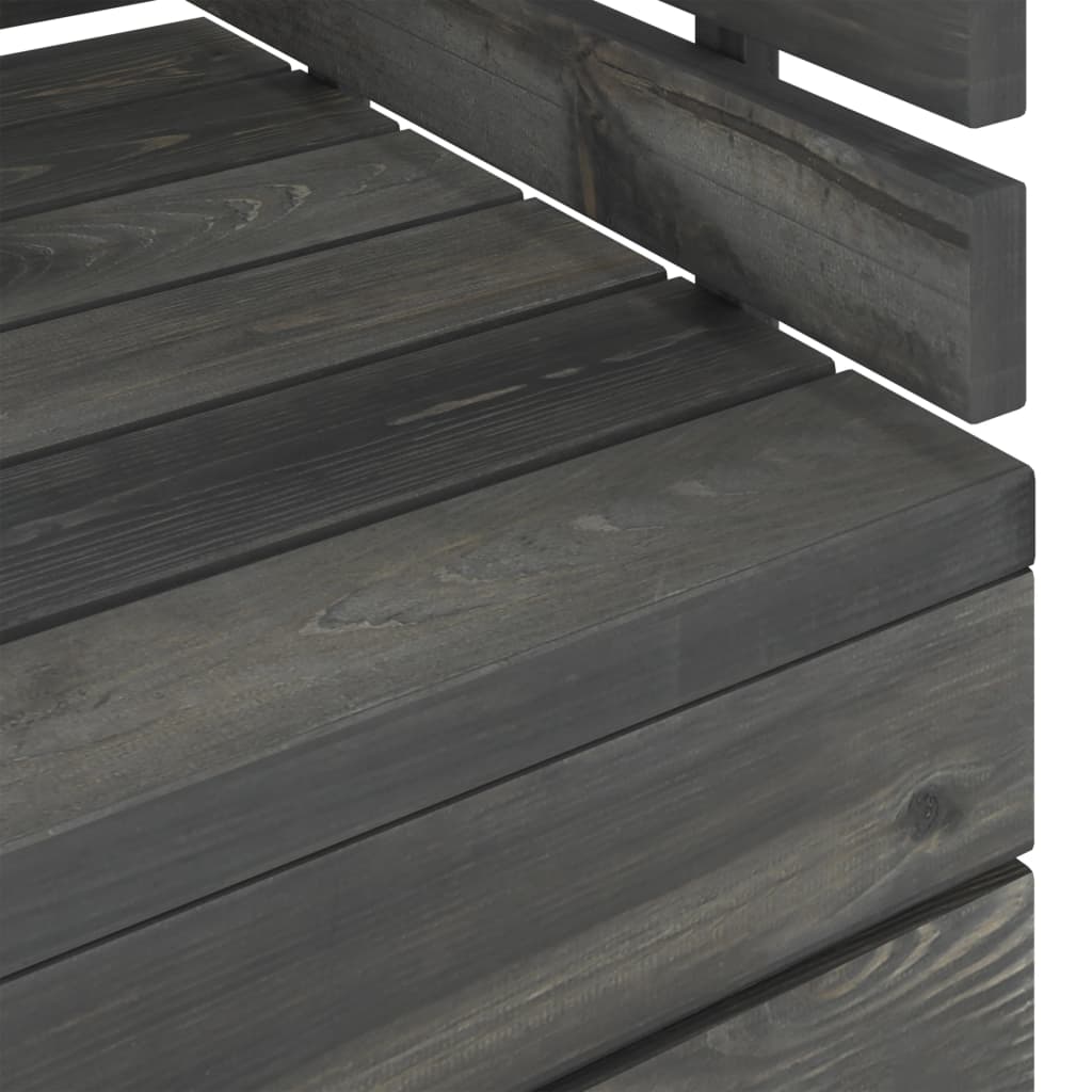 vidaXL 11-delige Loungeset pallet massief grenenhout donkergrijs